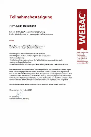 webac Zertifikat Julian