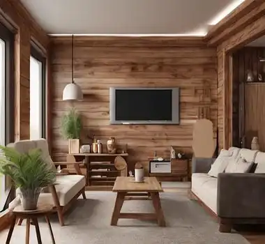 Wohnzimmer mit Holz – Einfluss auf Raumluftfeuchte